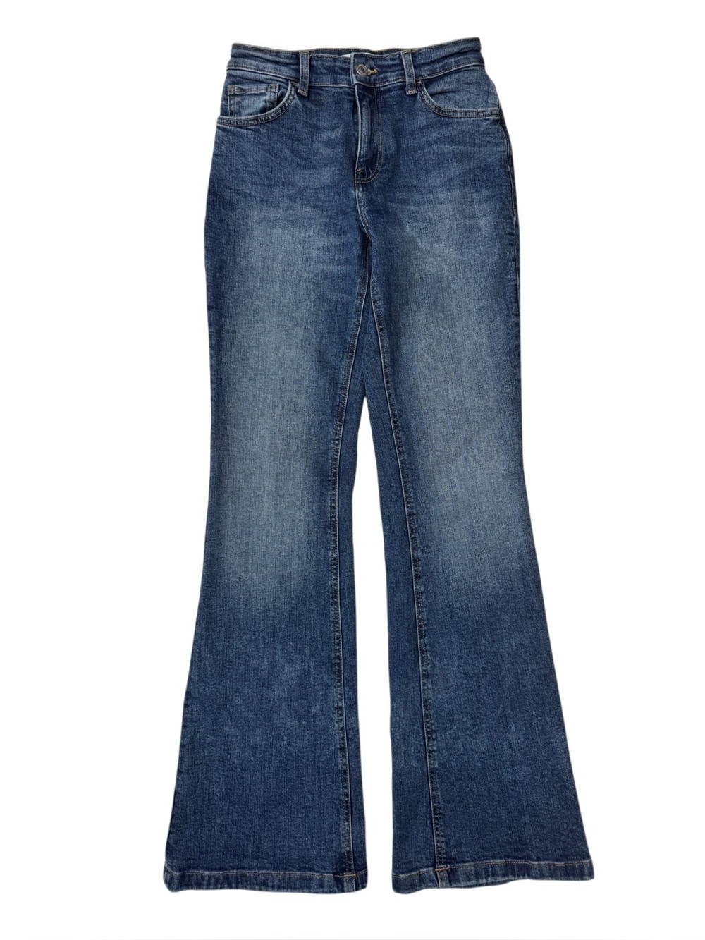 {Mango} Blue Mid Rise Bootcut Flare Jeans WJ540